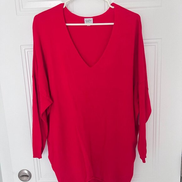 SUZY SHIER Red Knitted Dress - Picture 1 of 3